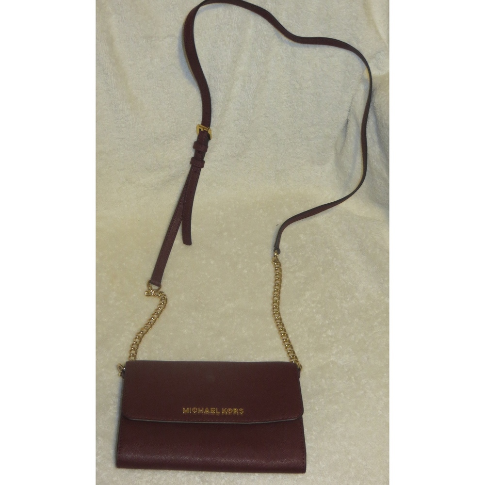 Michael Kors Burgundy Leather Crossbody Purse